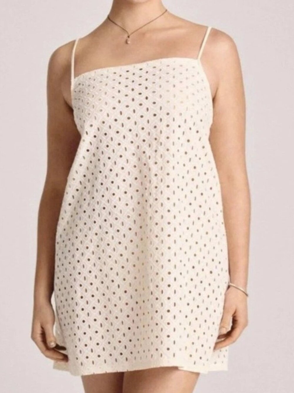 NEW Vitamin A Women's Eyelet Mini Swim Cover Up Dress - White XL